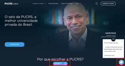 Exemplo de dois pop-ups no site