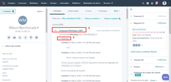 Analisando conversas de WhatsApp na HubSpot
