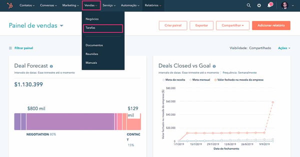 Como criar e organizar tarefas no HubSpot Sales • NA5