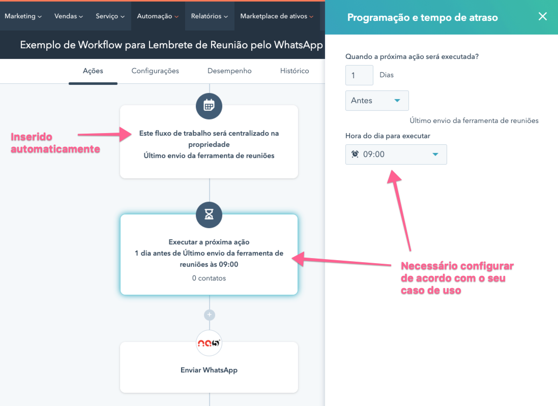 acoes-do-workflow-fluxo-de-tralalho-no-hubspot-para-envio-de-lembrete-de-reuniao-pelo-whatsapp