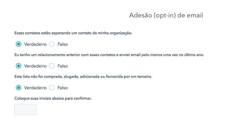Confirme a validade da sua lista