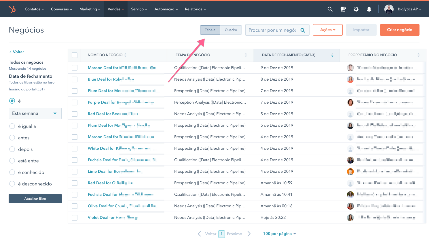 filtro-no-funil-de-vendas-no-formato-de-tabela-previsao-de-vendas-forecast-hubspot-crm