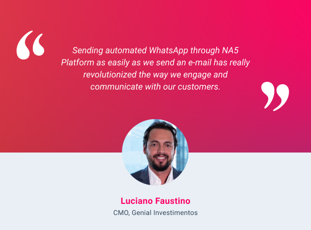 HubSpot and WhatsApp integration testimonial - Luciano Faustino
