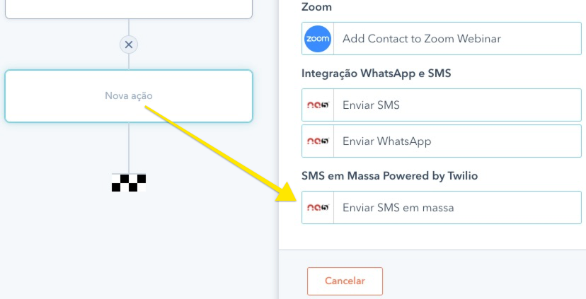 SMS em Massa nos fluxos de trabalho(workflows) da HubSpot